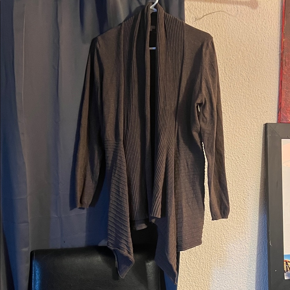 Chic Open-Front Cardigan in Deep Brown